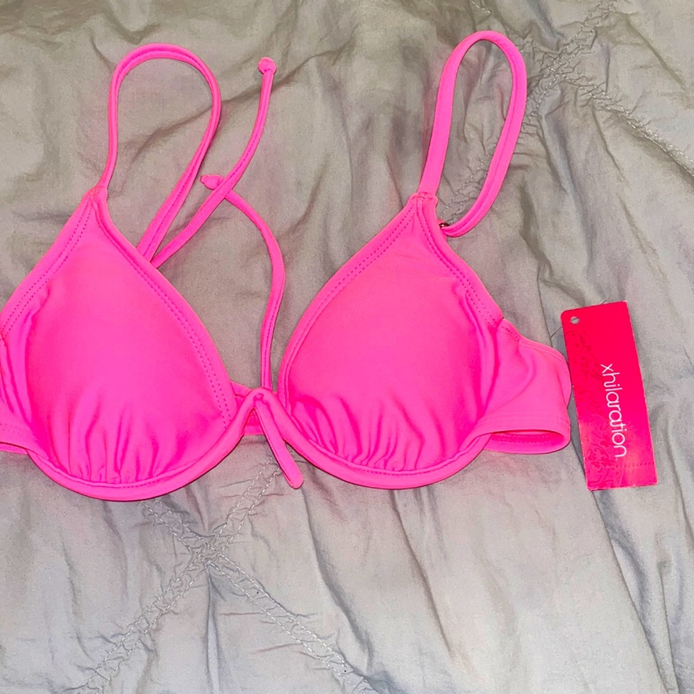 Pink target swimsuit top